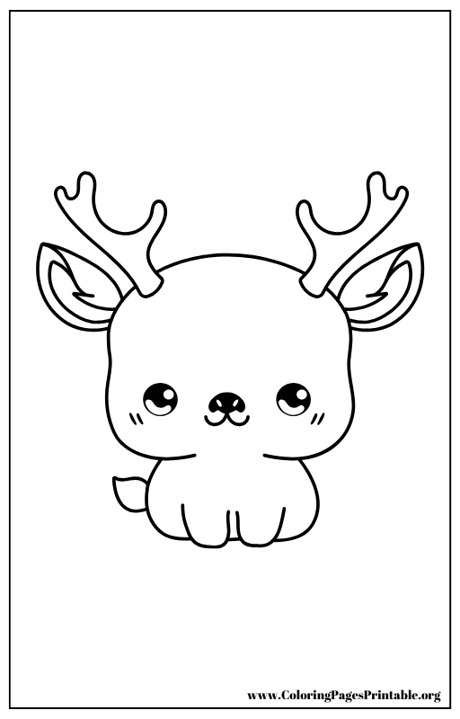 Baby deer with antlers coloring page