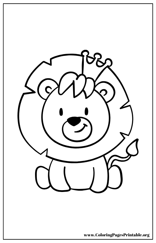 Lion with a crown coloring page