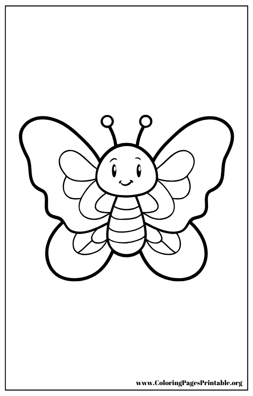 Butterfly with patterned wings coloring page