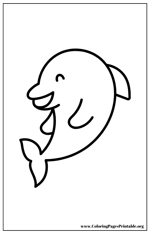 Happy dolphin leaping coloring page