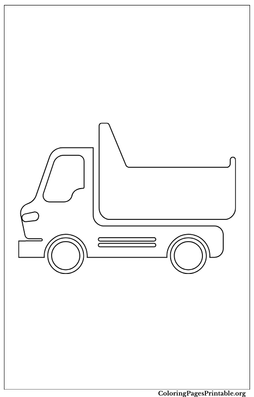 Simple line drawing of a dump truck.