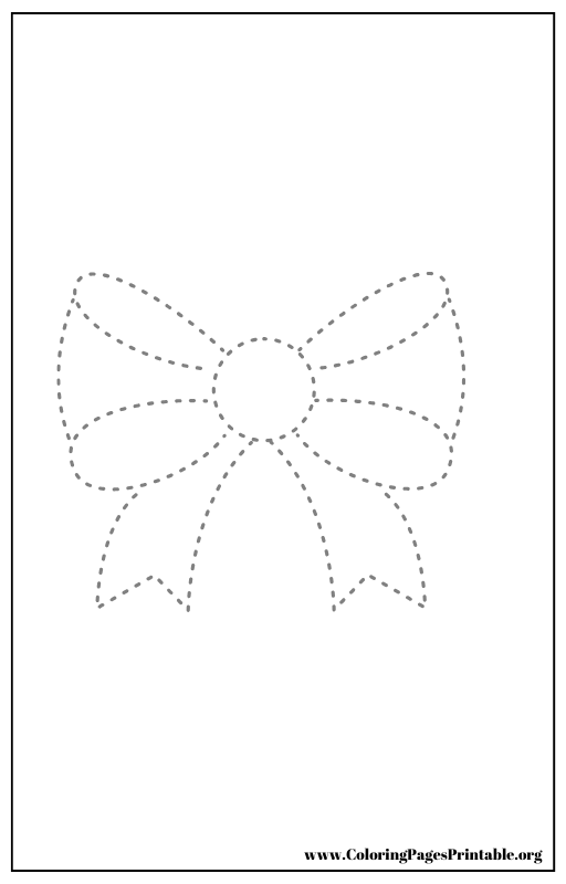 Large bow outline coloring page.