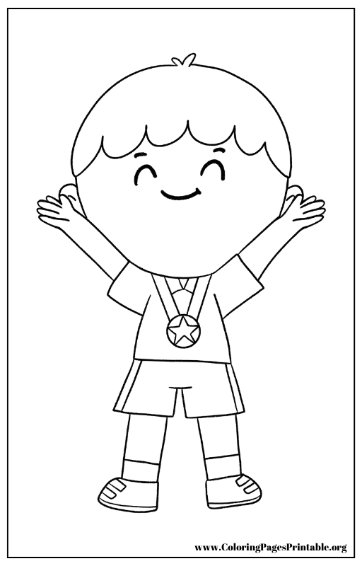 Simple boy outline coloring page.