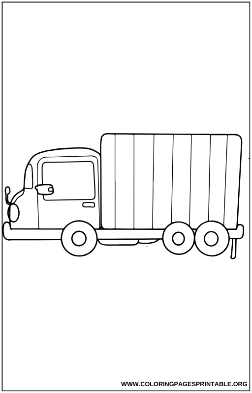 Cargo truck carrying goods through desert coloring page.