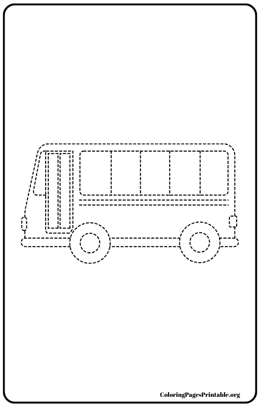 Side profile of a charter bus coloring page.