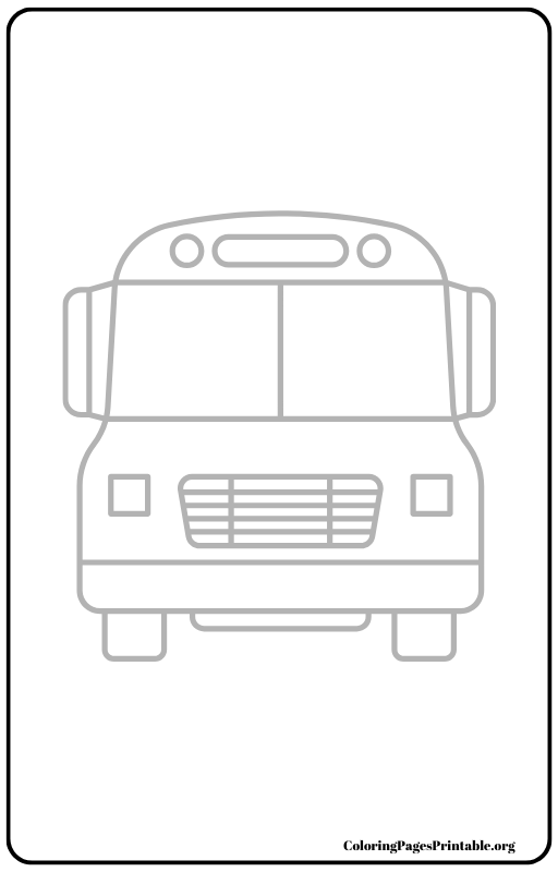 Front view of a city bus coloring page.