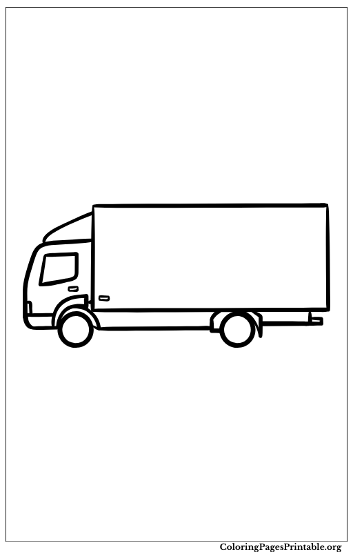 Classic box truck in a minimalist style.