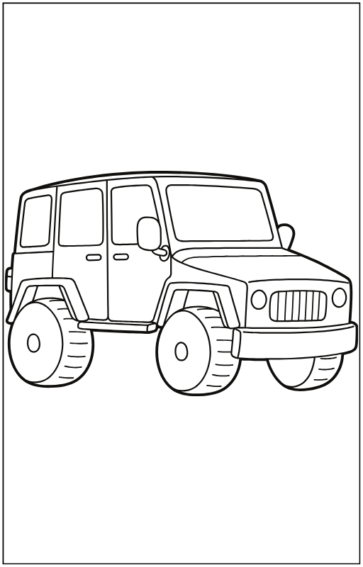 Side profile of a classic four-door car coloring page.