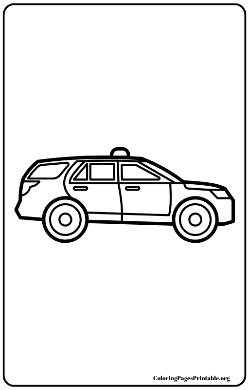 Classic police car in motion coloring page.