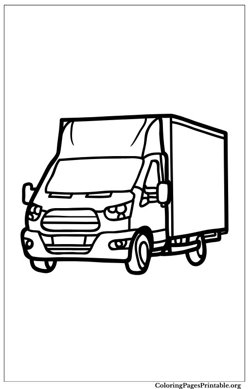 Simple delivery truck front view.