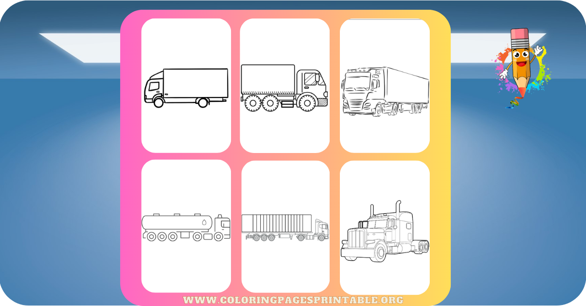 A delivery truck coloring page ready for creative coloring.