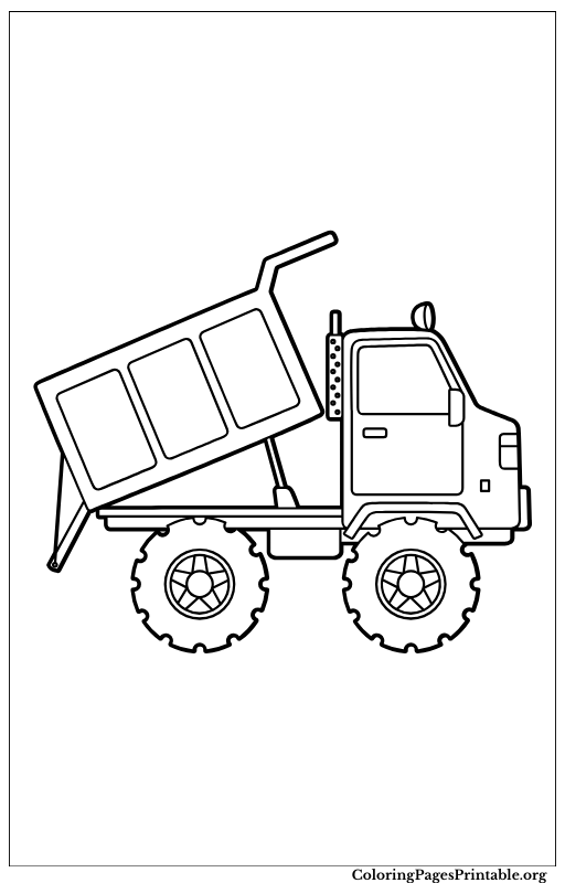 Dump truck with detailed wheels and cabin.