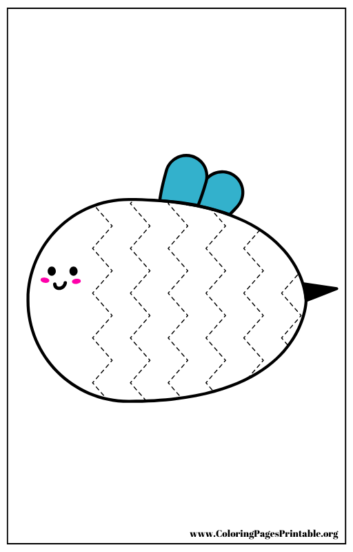 Fish with a small hat coloring page.