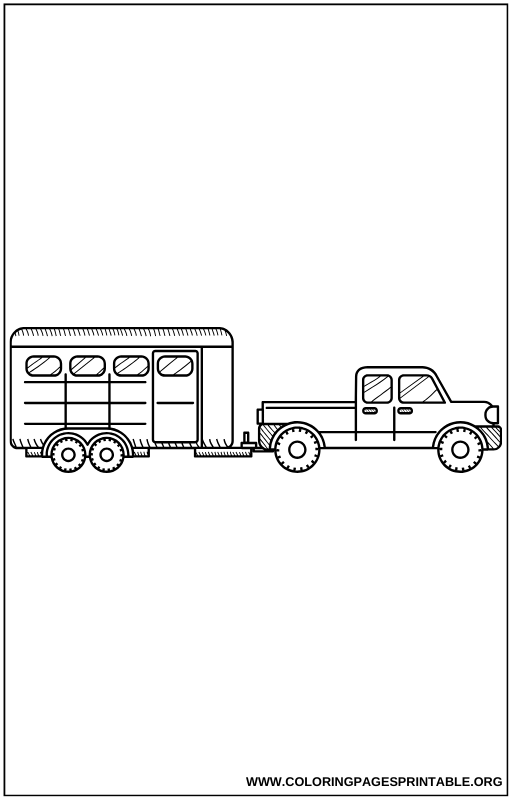 Large freight truck driving on a highway coloring page.