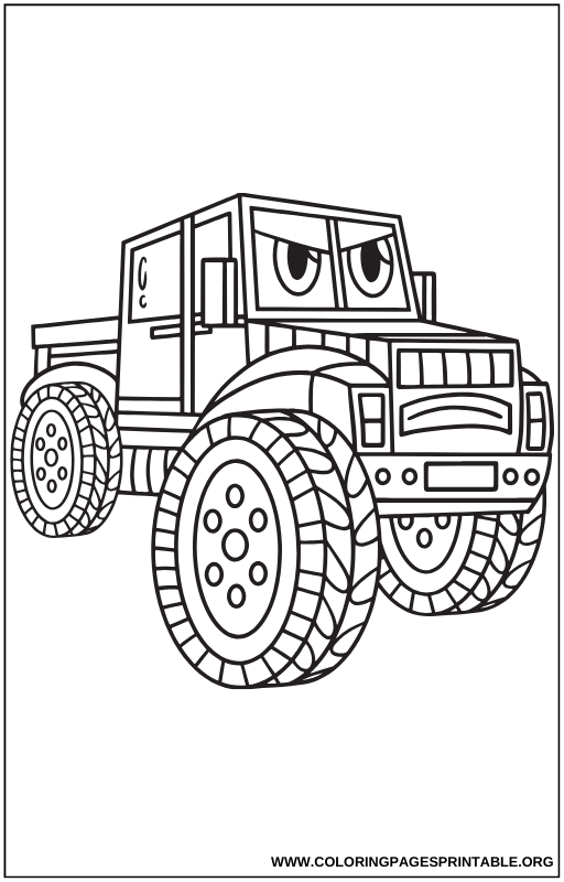 Off-road monster truck coloring page.