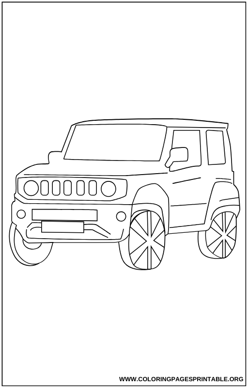 Off-road vehicle with a rugged design coloring page.