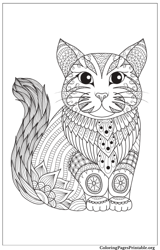 Ornate Cat with detailed feather patterns.