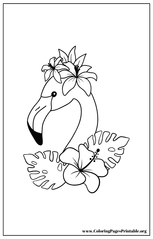 Parrot sitting on a branch coloring page.