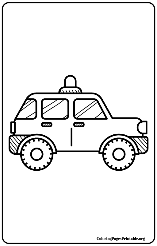 Police officer in a patrol car waving coloring page.