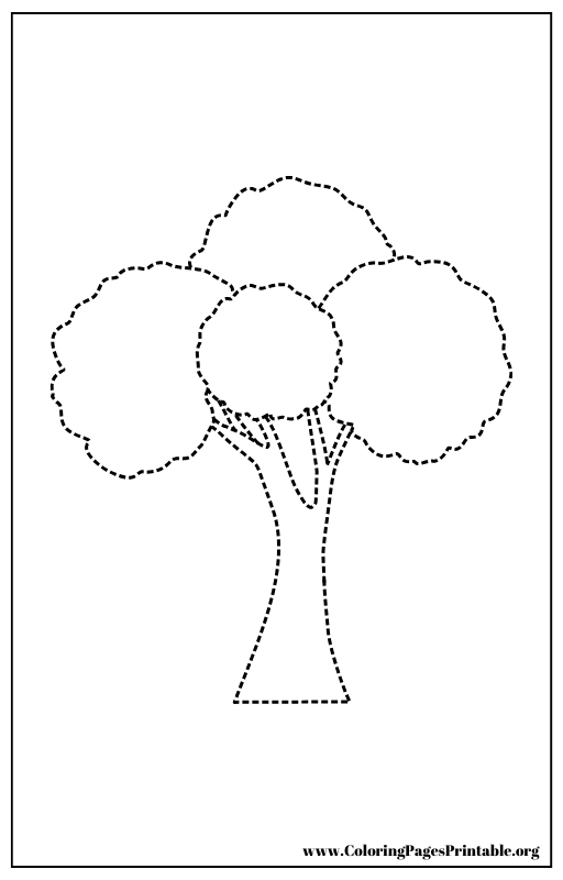 Tree with rounded top coloring page.