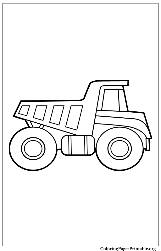 Dump truck with a rugged and tough appearance.