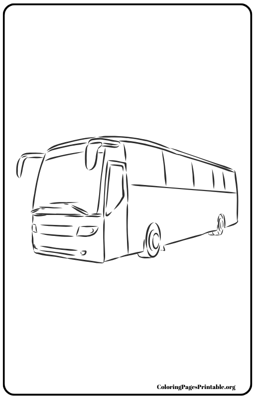 School bus parked at a stop coloring page.