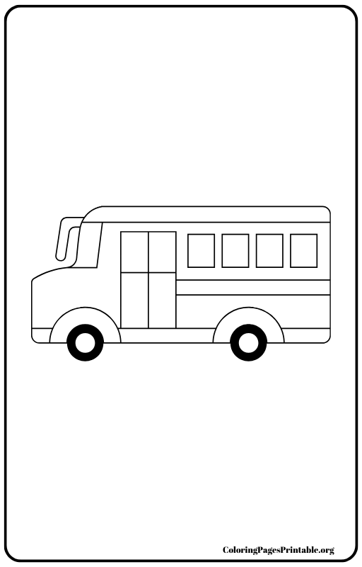 School bus driving through a neighborhood coloring page.