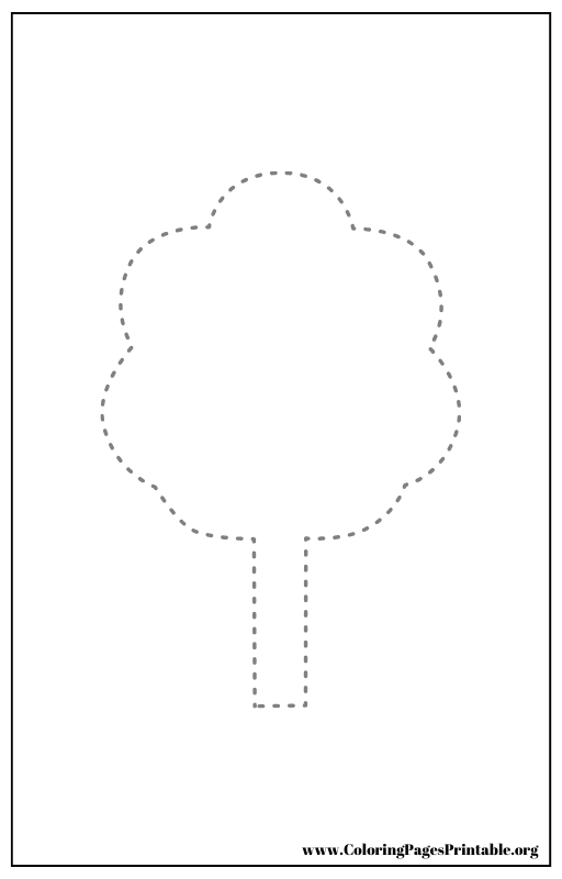 Simple tree outline coloring page.