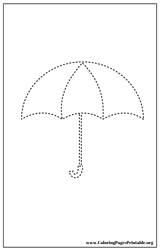 Simple umbrella outline coloring page.