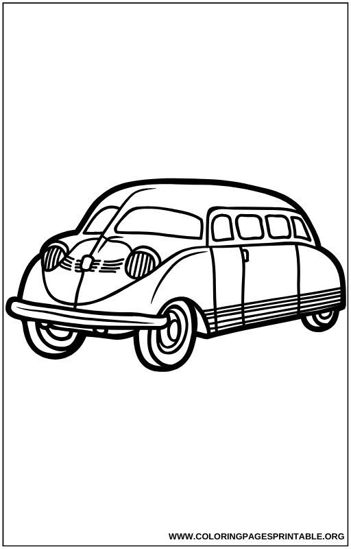 Vintage family station wagon coloring page.