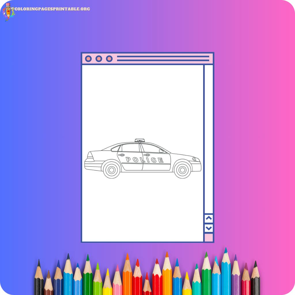 Exciting police car coloring pages with police vehicles in action.