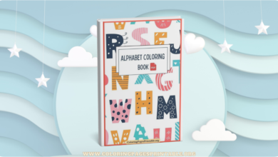 Alphabet Coloring Book pages showing letters A to Z in creative designs.