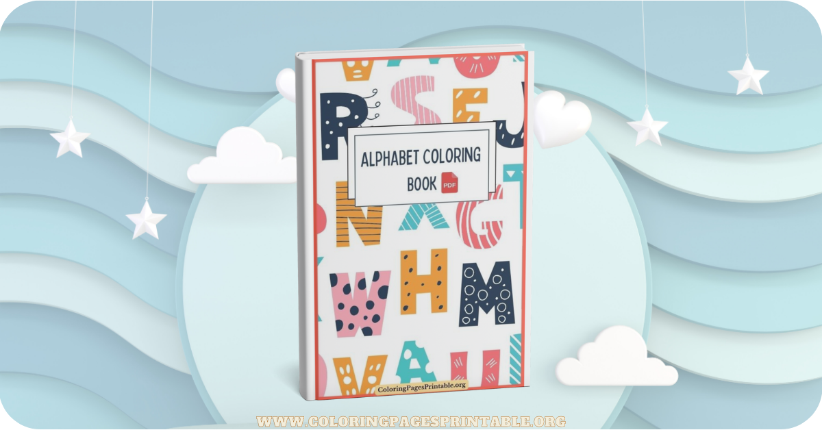 Alphabet Coloring Book pages showing letters A to Z in creative designs.