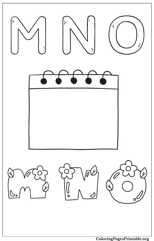 From Alphabet Coloring pages this Coloring page for letters M, N, and O with a custom design of the letters 