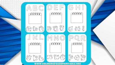 Printable alphabet coloring pages featuring creative letter designs for kids to color and learn