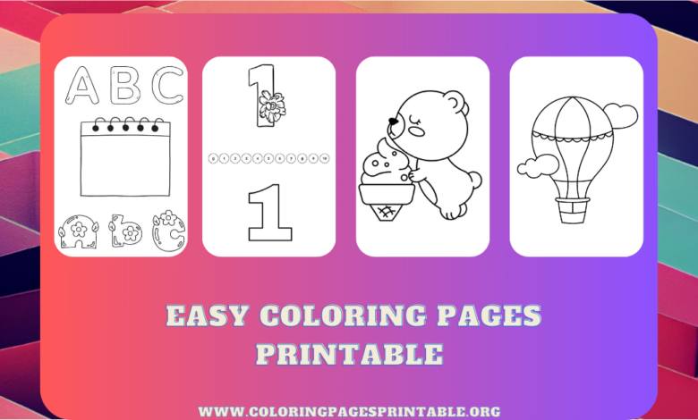 A child happily coloring printable pages with vibrant crayons, featuring alphabet letters, numbers, and simple designs.