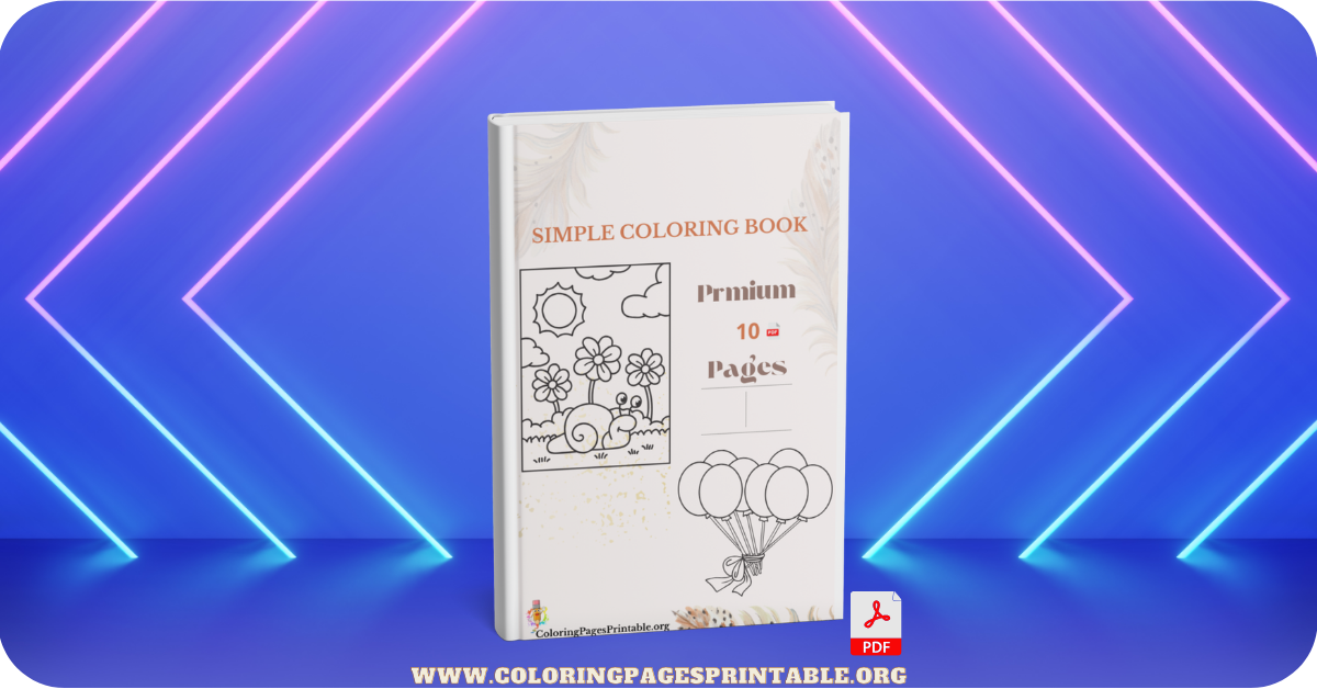 Featured image for Simple Coloring Book PDF Free Download showing a variety of coloring pages.