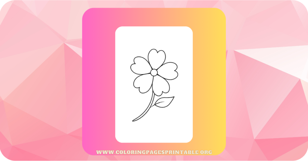 Beautiful and easy flower coloring pages with simple floral designs.