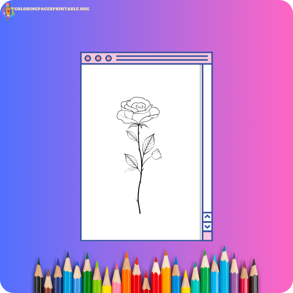 Coloring pages featuring a single, detailed flower for coloring.