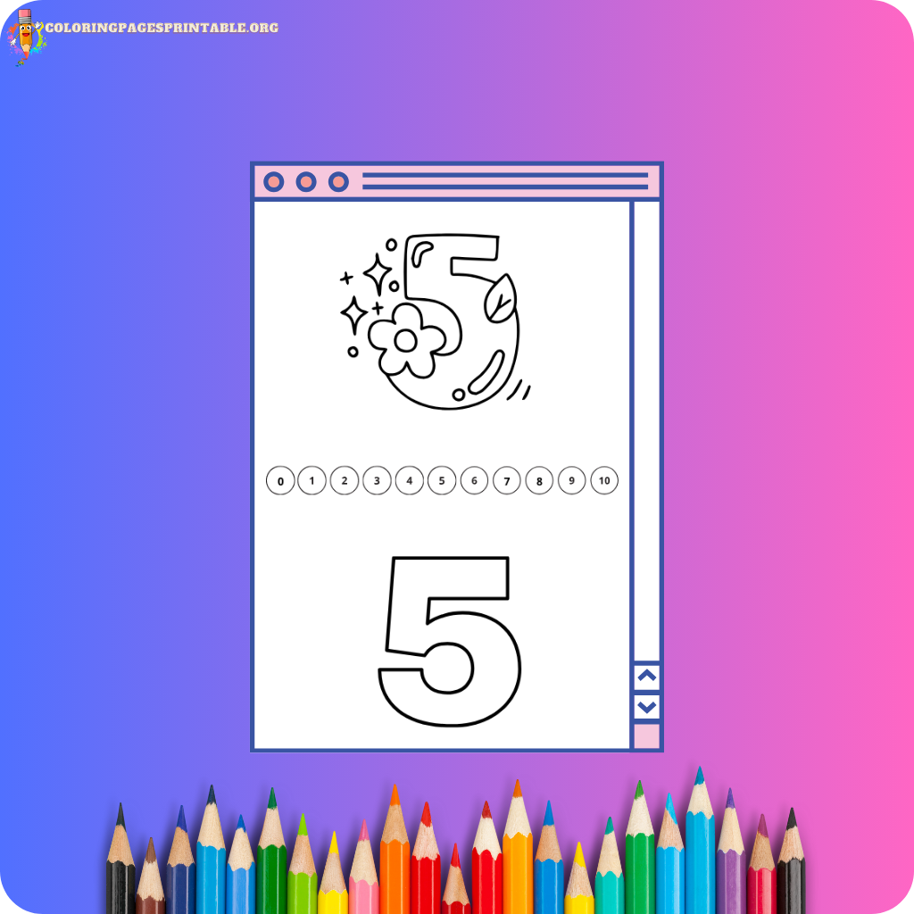 Numbers coloring pages featuring large, easy-to-color digits for young learners.