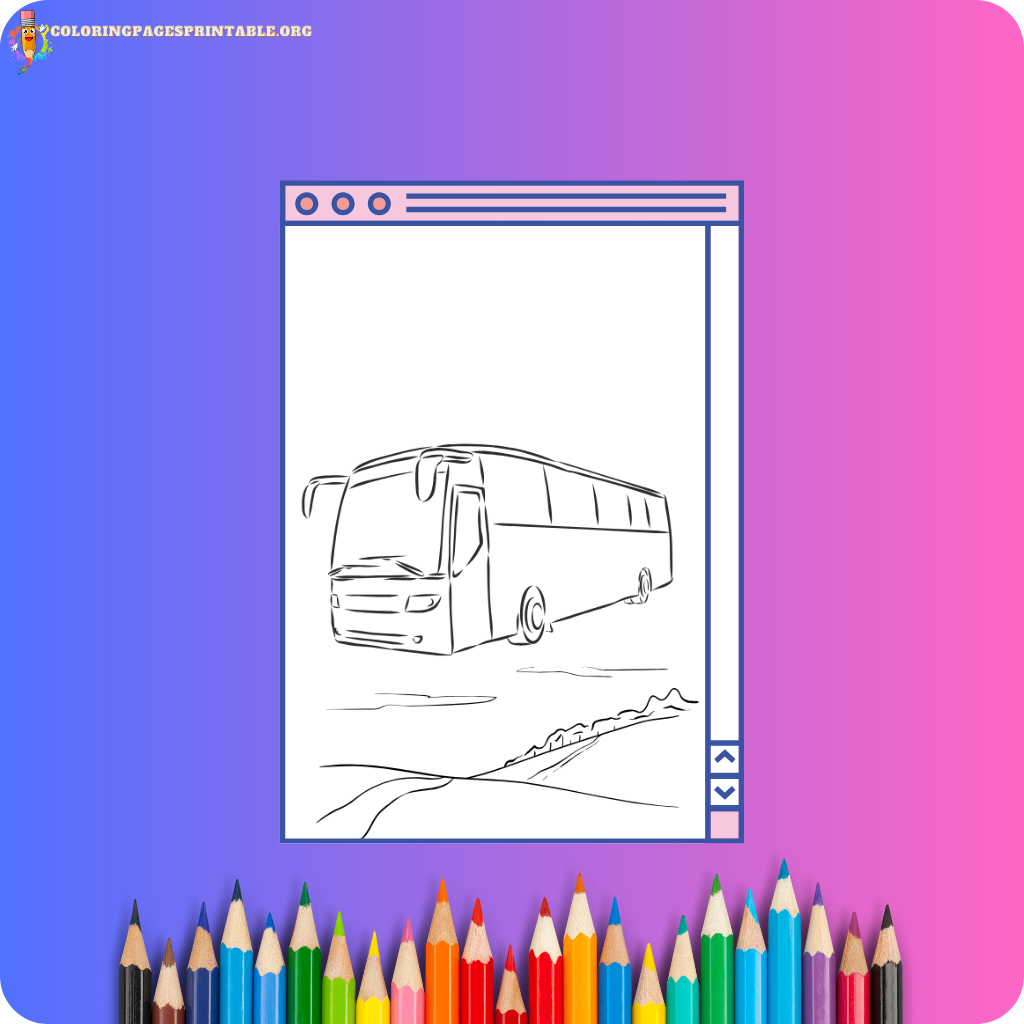 Buses coloring pages featuring school and city buses.