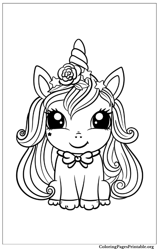 A unicorn wearing a heart-shaped necklace, smiling brightly.